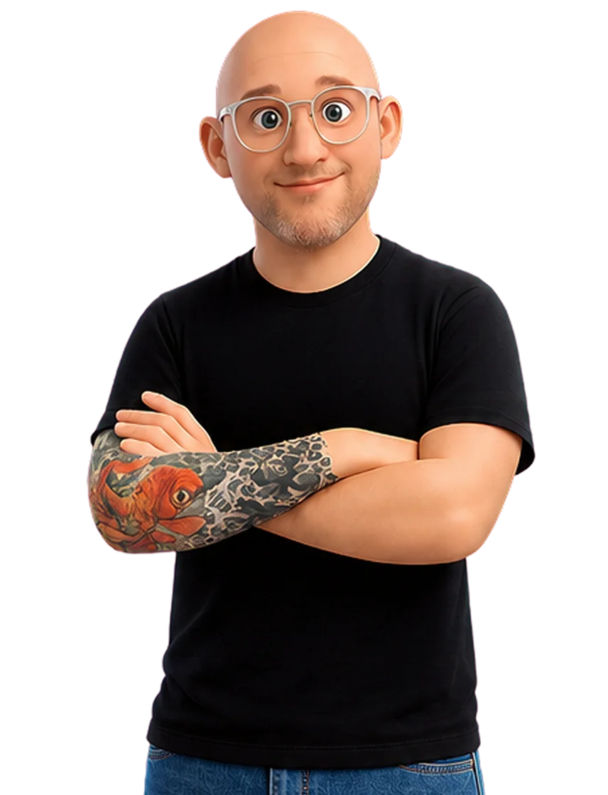 Illustrated portrait of Gareth Barker